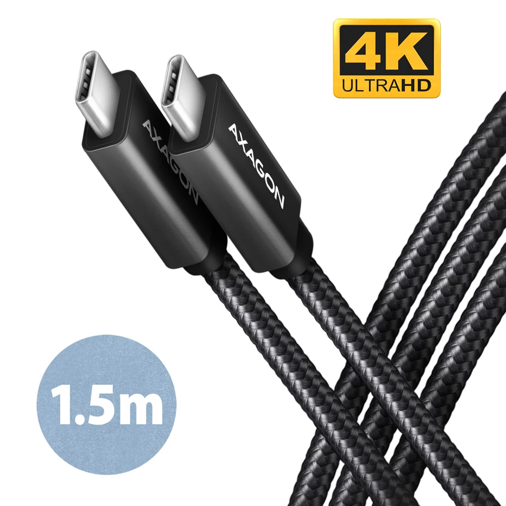 AXAGON USB 3.2 Type C Összekötő Fekete 1.5m BUCM32-CM15AB
