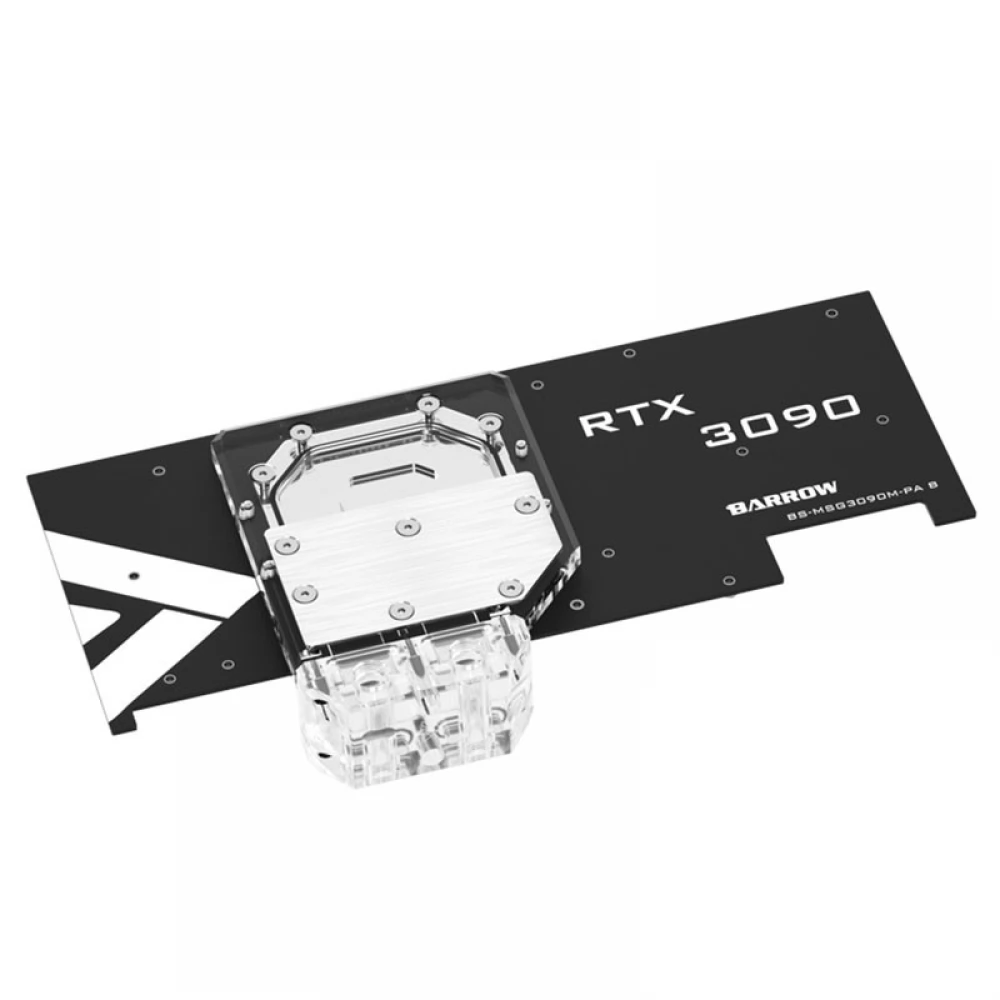 BARROW Aktív VGA vízhűtő blokk hátlap RTX 3080/90 Trio RGB - akril