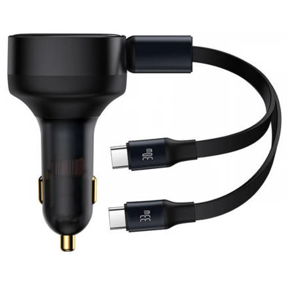 BASEUS Enjoyment Autós töltő + USB-C kábel 33W fekete