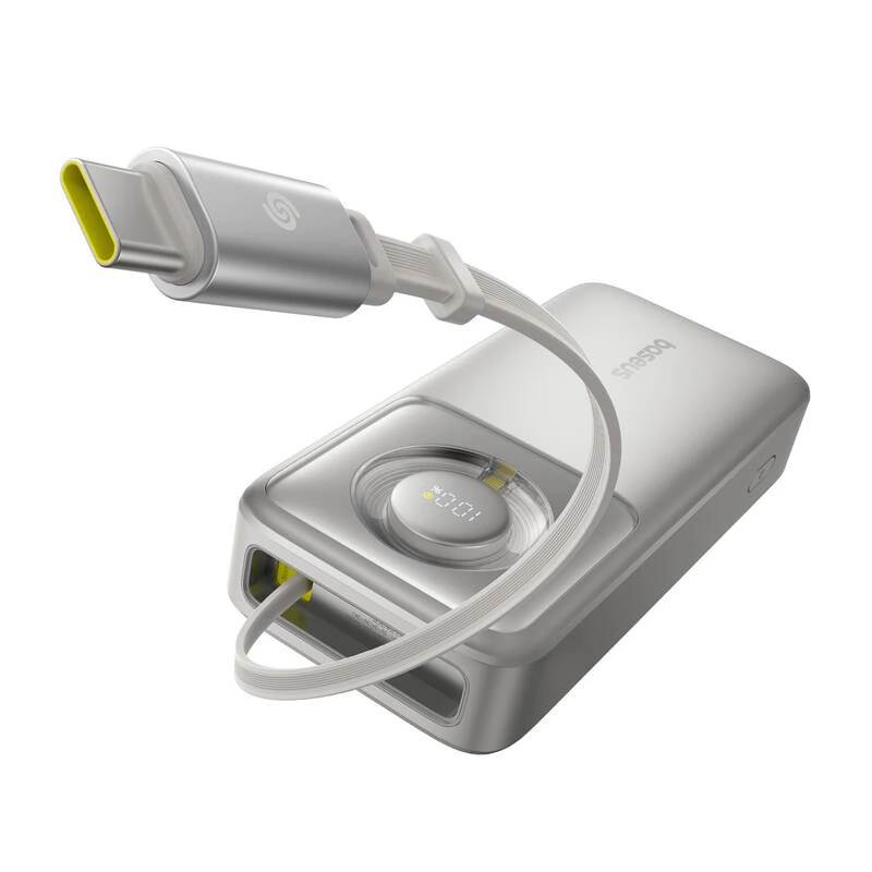 BASEUS Free2Pull PowerBank 20000mAh 65W +kábel szürke
