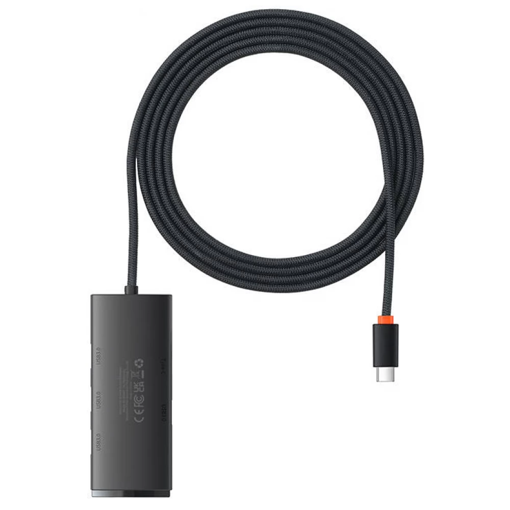 BASEUS Lite Series Hub 4in1 USB-C 4x USB 3.0 + USB-C 2m fekete