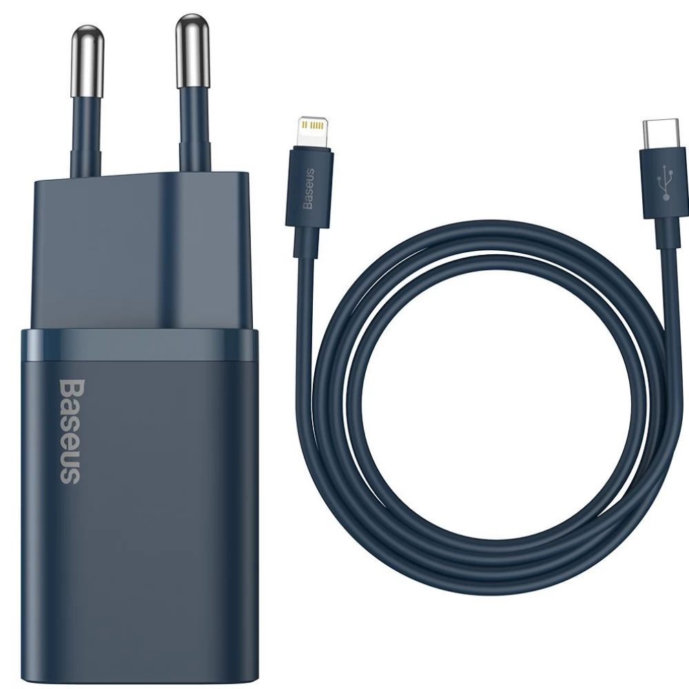 BASEUS Super Si Quick Charger 1C 20W with USB-C cable for Lightning 1m kék