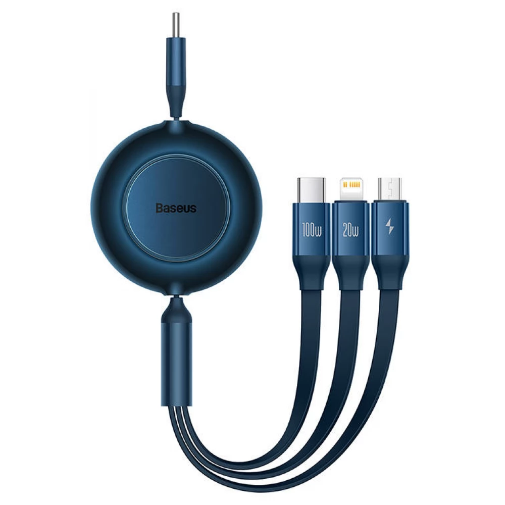 BASEUS USB 2.0 Type C Lightning + Micro USB + USB Type C Átalakító Kék 1.1m CAMJ010203