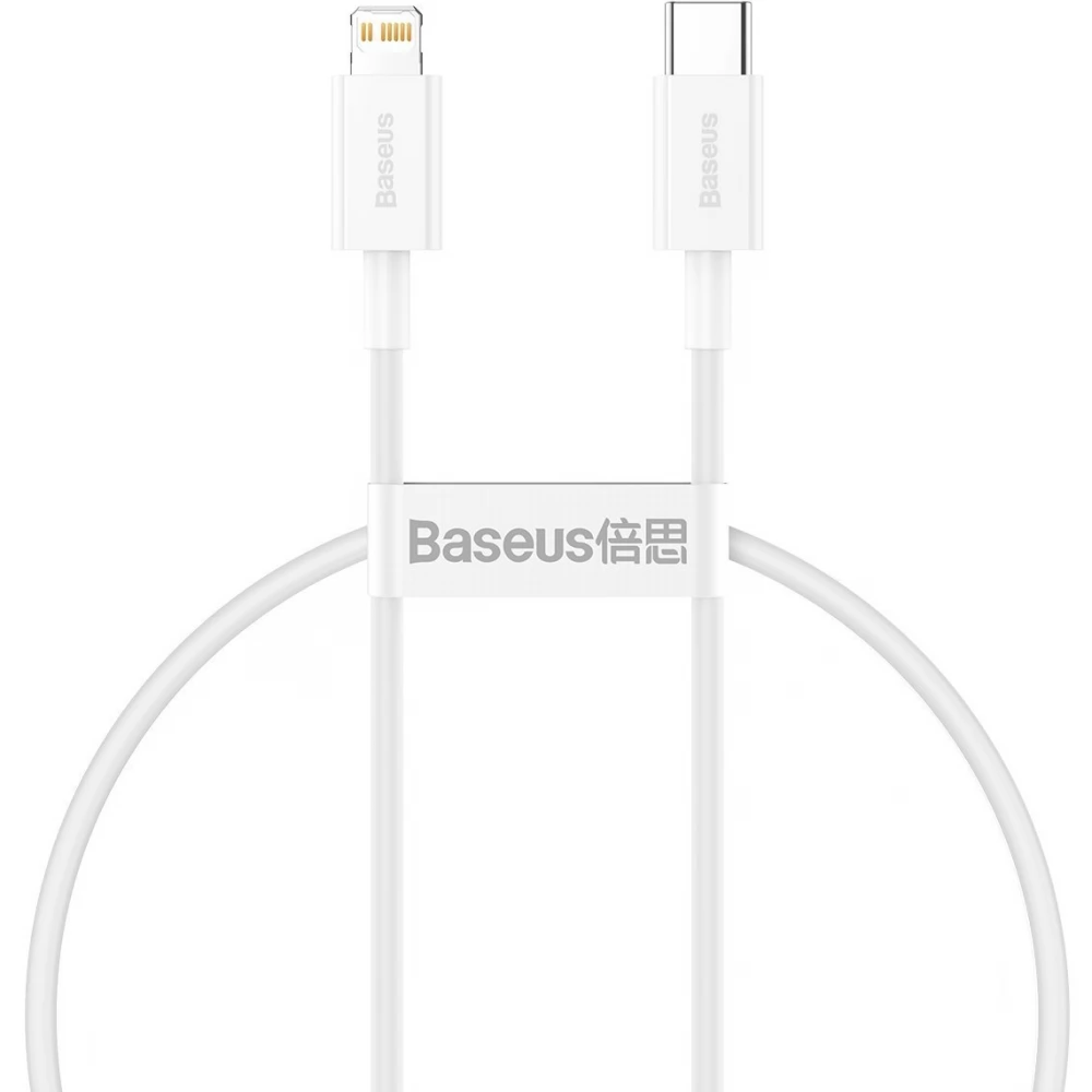 BASEUS USB 2.0 Type C Lightning Töltő/adat Fehér 1m CATLYS-A02