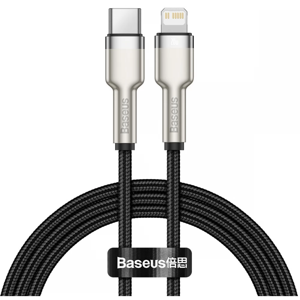 BASEUS USB 2.0 Type C Lightning Töltő/adat Fekete 1m CATLJK-A01