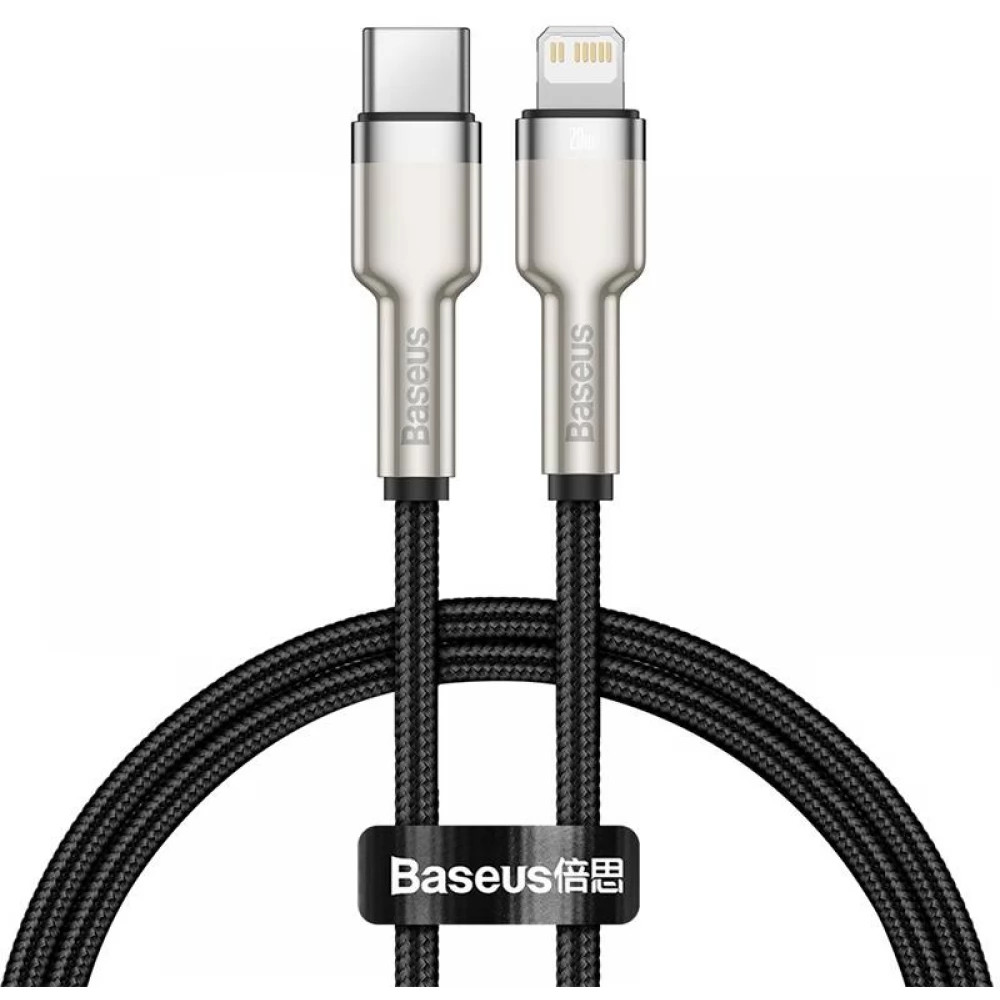 BASEUS USB 2.0 Type C Lightning Töltő/adat Fekete 25cm CATLJK-01