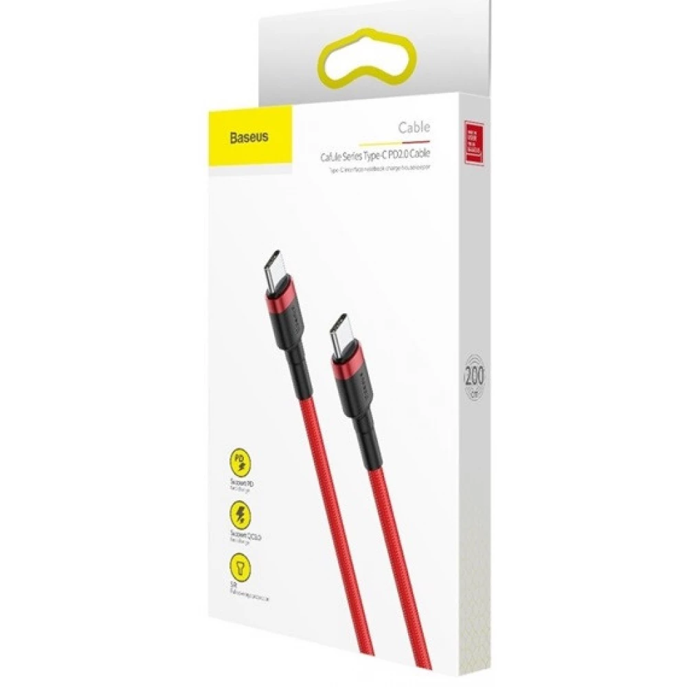 BASEUS USB 2.0 Type C Összekötő Piros 1m CATKLF-G09