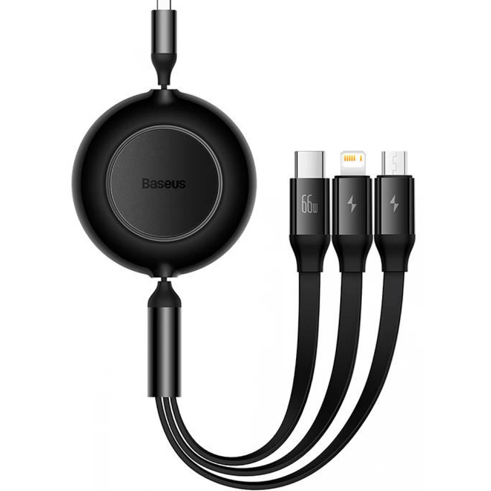 BASEUS USB Lightning + Micro USB + USB Type C Átalakító Fekete 1.1m CAMJ010101