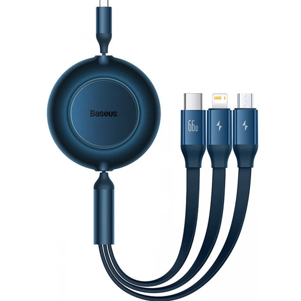 BASEUS USB Lightning + Micro USB + USB Type C Átalakító Kék 1.1m CAMJ010103