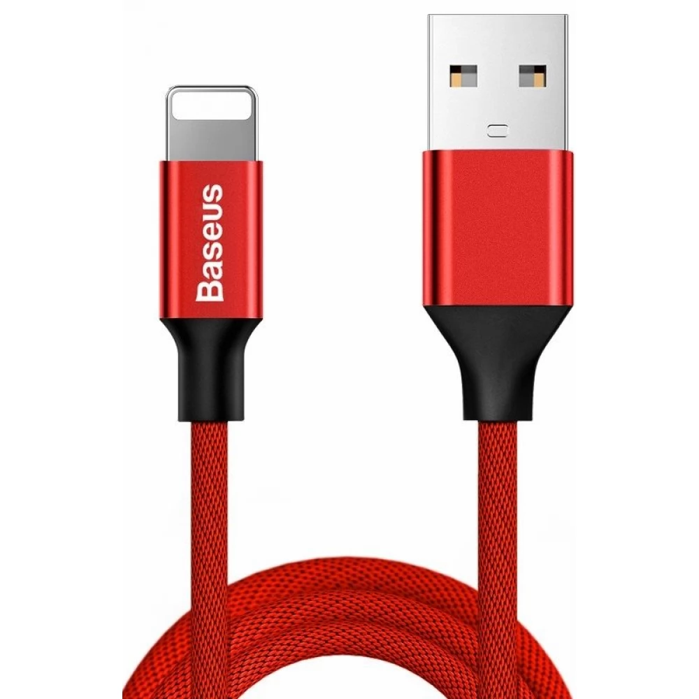 BASEUS USB Lightning Töltő/adat Piros 1.8m CALYW-A09