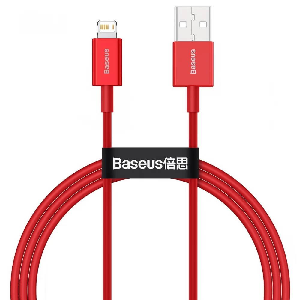 BASEUS USB Lightning Töltő/adat Piros 1m CALYS-A09