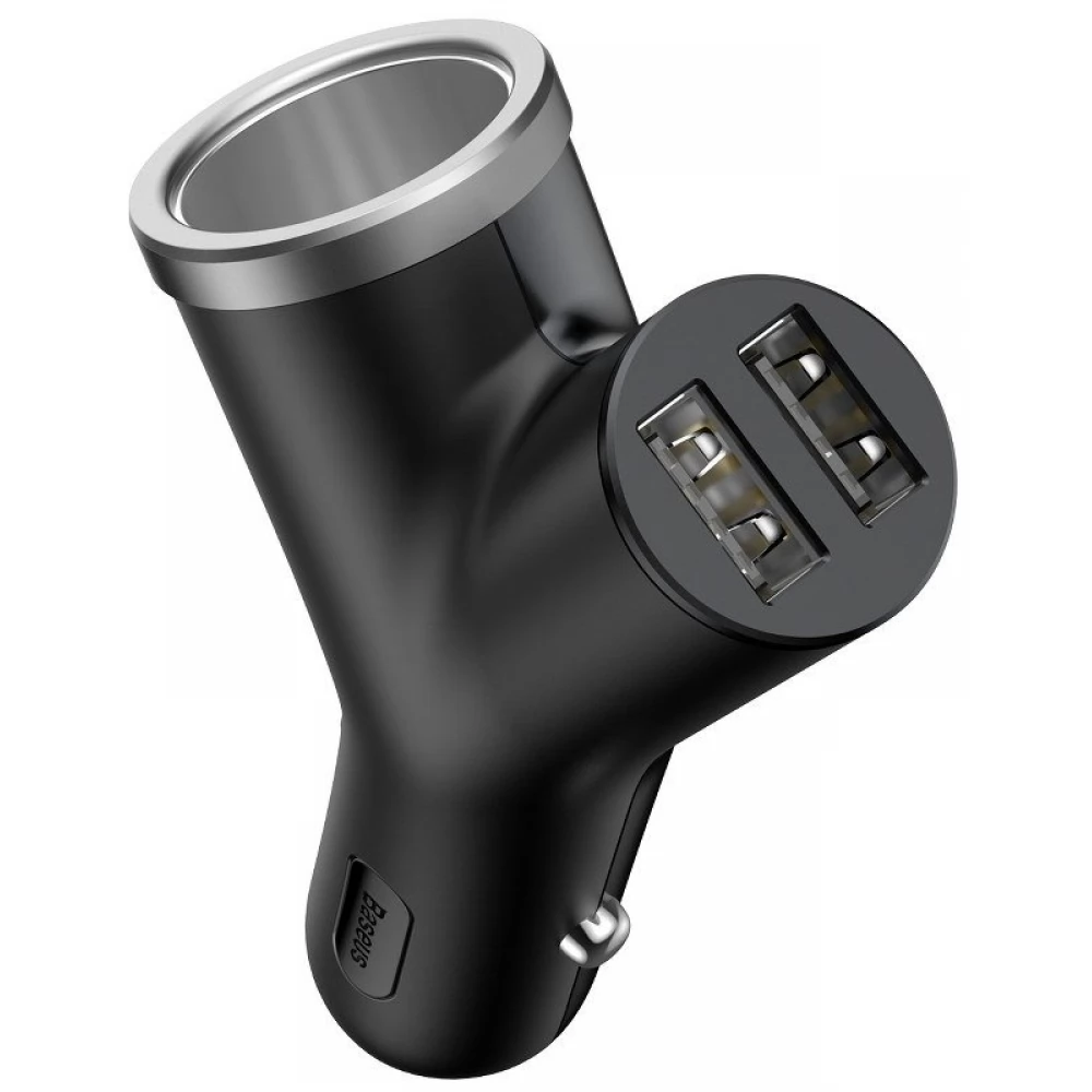 BASEUS Y Type autós töltő 2xUSB 40W fekete