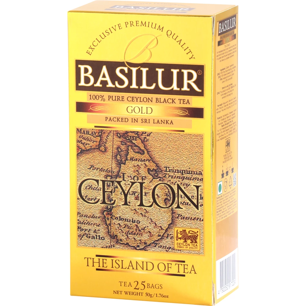 BASILUR the island of tea gold fekete tea 25 filter 50 g