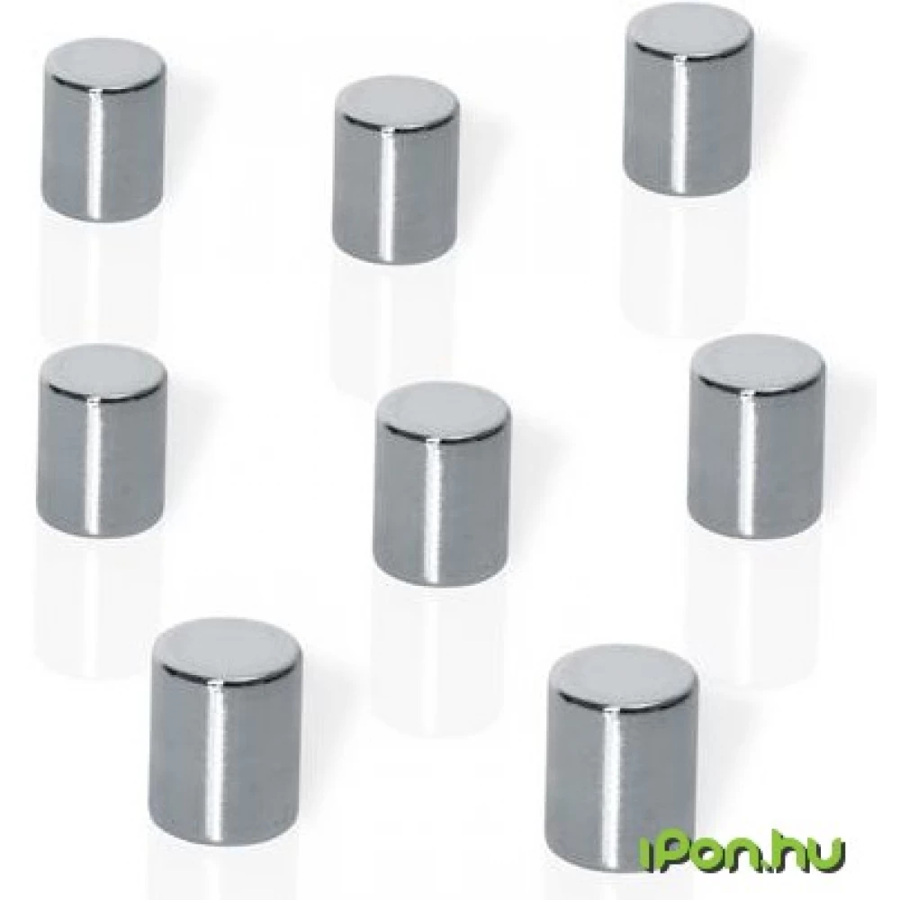BE!BOARD Neodymium Erős henger alakú mágnes 8 db ezüst