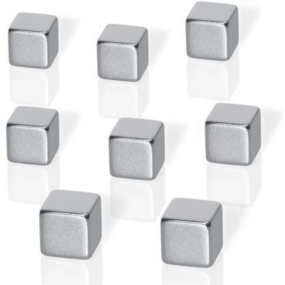 BE!BOARD Neodymium Erős kocka mágnes 8 db ezüst