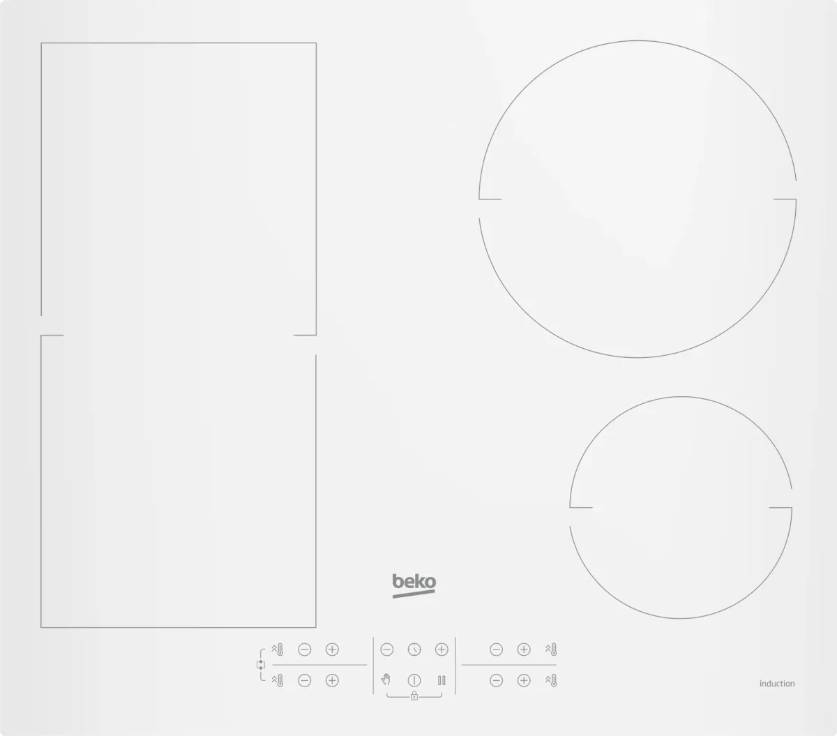 BEKO HII64200FMTW Beépíthető főzőlap Indukciós 60 cm Fehér