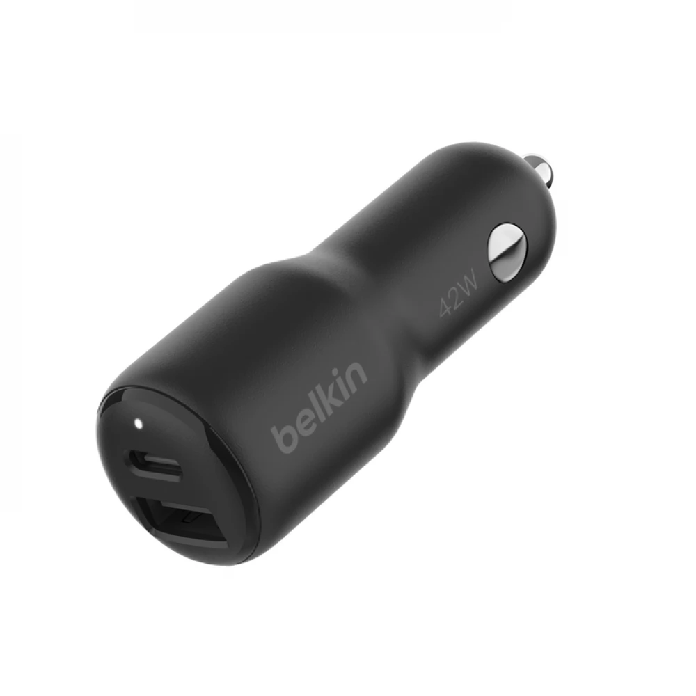 BELKIN BoostCharge Autós töltő 1xUSB 1xUSB-C 42W fekete
