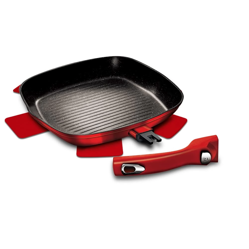 BERLINGER HAUS BH/1947 Metallic Line Burgundy Edition Grill serpenyő 28cm