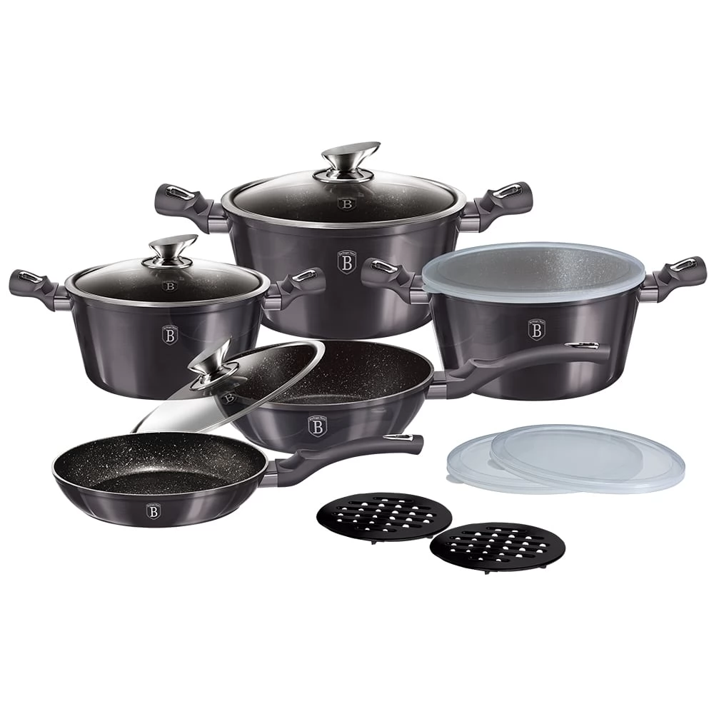 BERLINGER HAUS BH/6886 Metallic Line Carbon Edition 13 részes edénykészlet