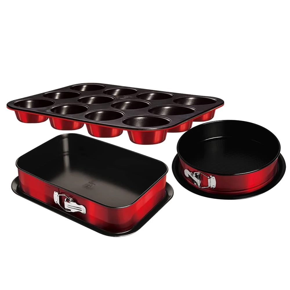BERLINGER HAUS BH/7635 Muffin sütőformával burgundi tortaforma szett 3db-os