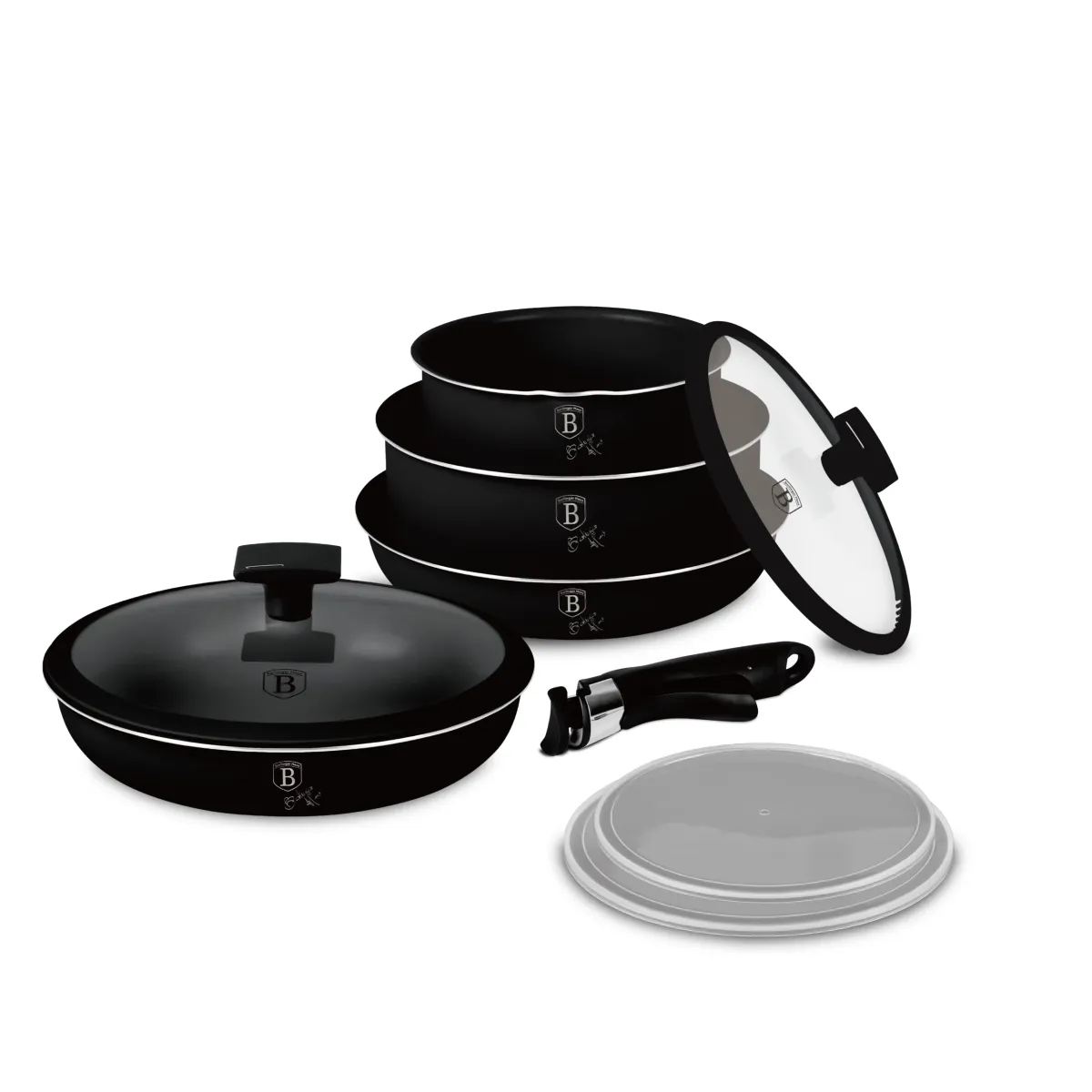 BERLINGER HAUS BH/8257 Matte Black Collection edénykészlet 9 részes Fekete