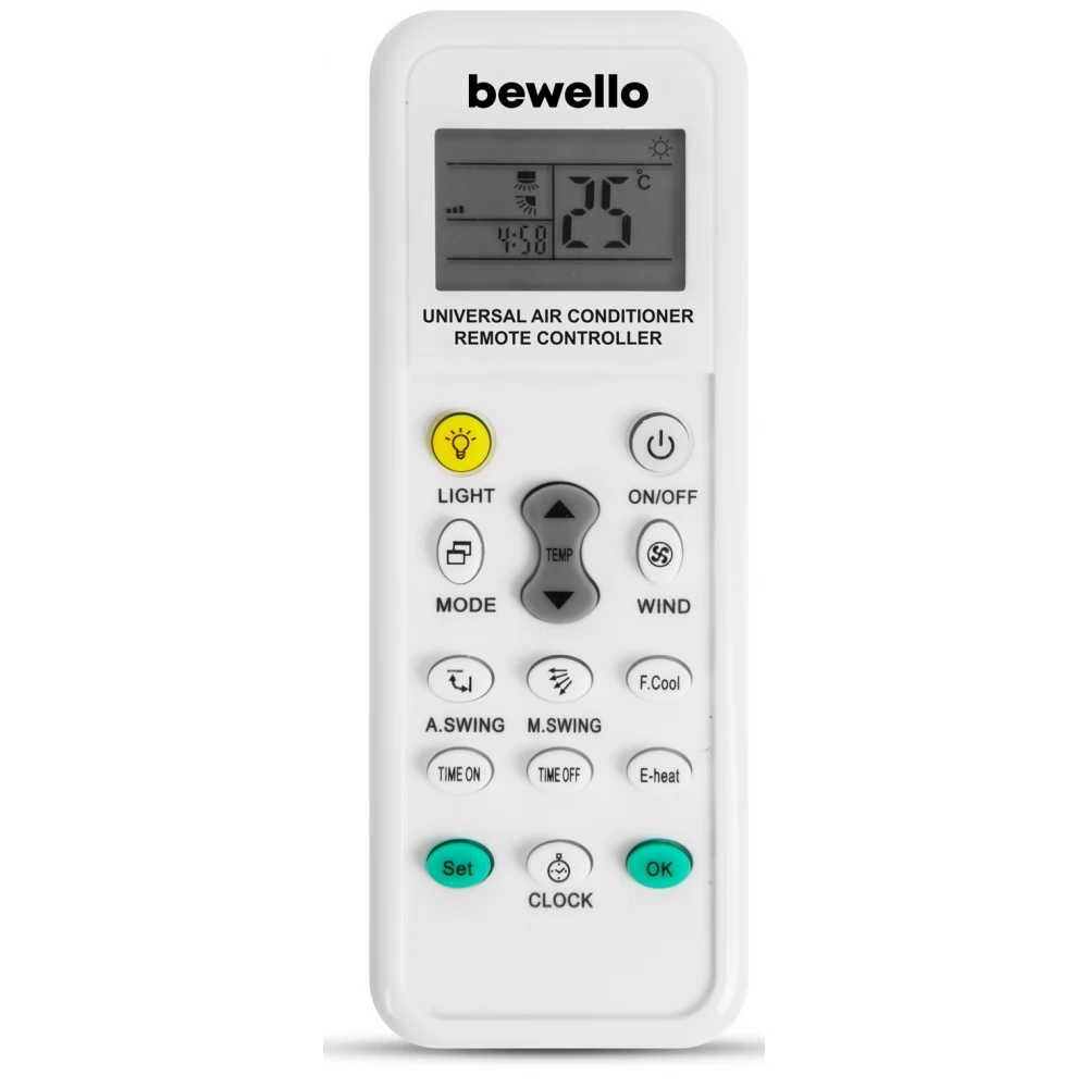 BEWELLO BW4008 Univerzális légkondicionáló távirányító - 1000 az 1-ben fehér