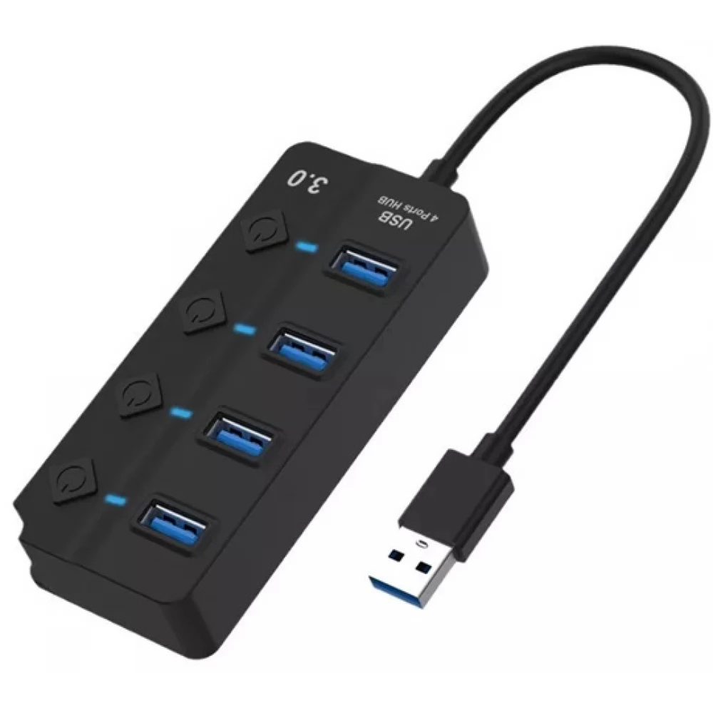 BH BH1373 USB 3.0 HUB 4 port fekete