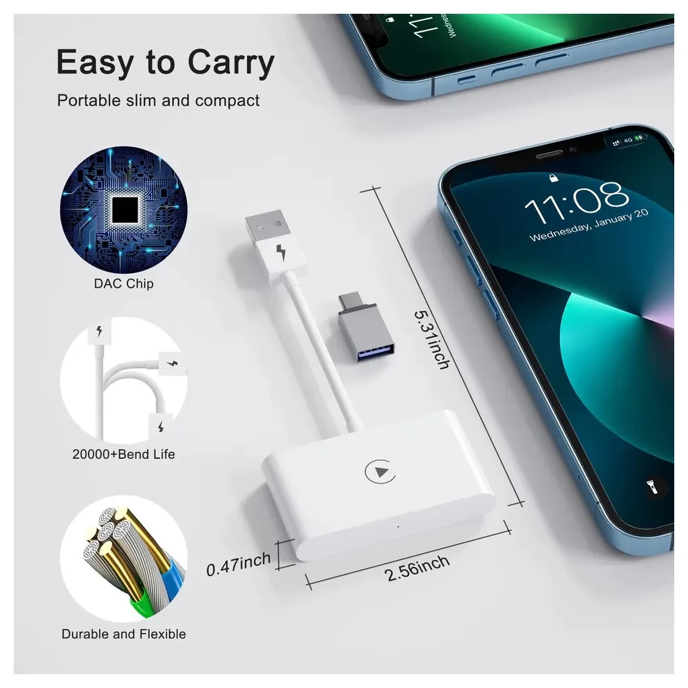 BH Carplay Adapter Apple Multimédiás fejegységgel (USB/USB-C csatlakozóval)