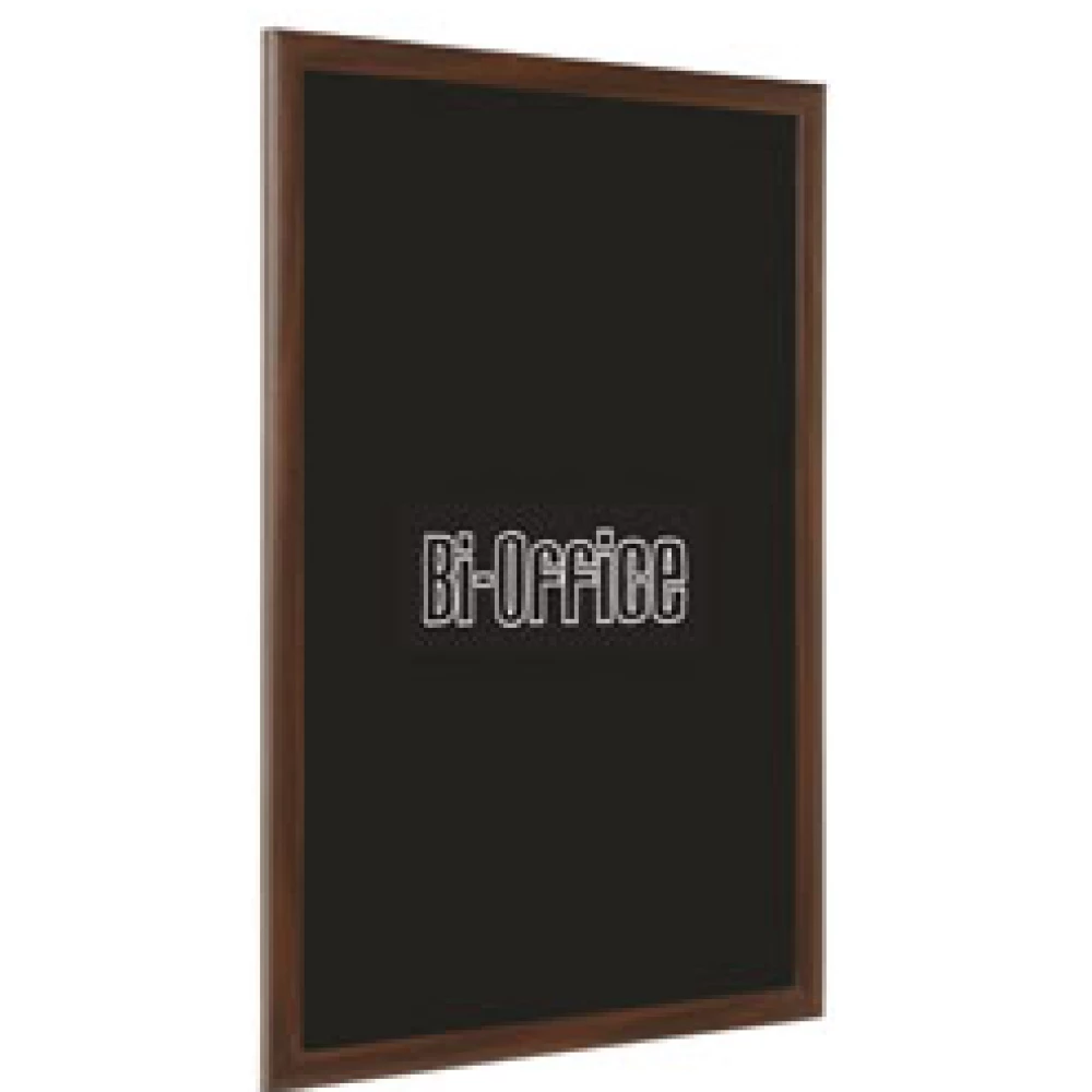 BI-OFFICE Fekete krétás információs tábla cseresznyefa keret 45 x 60 cm