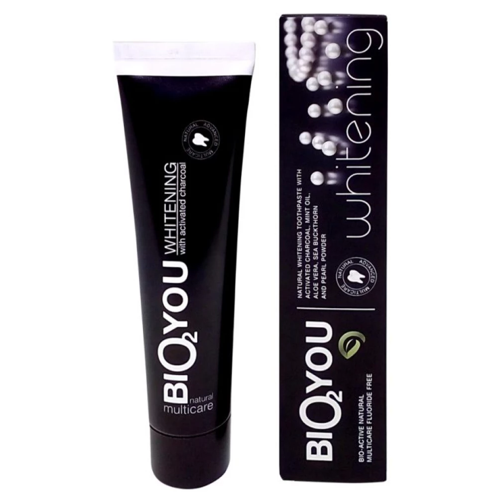 Bio2you natúr fehérítő fogkrém aktív faszénnel 100 ml