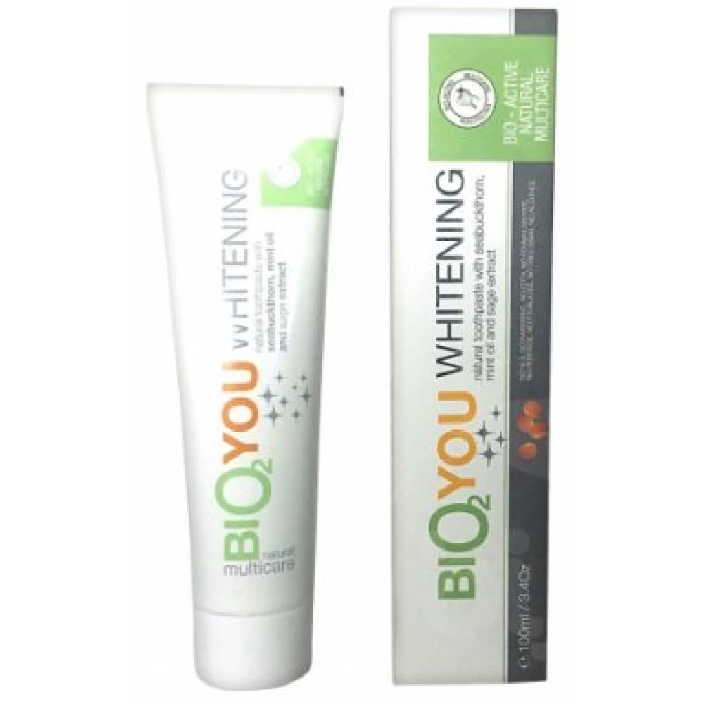 Bio2you natúr fehérítő fogkrém homoktövisselzsályávalmentaolajjal 100 ml