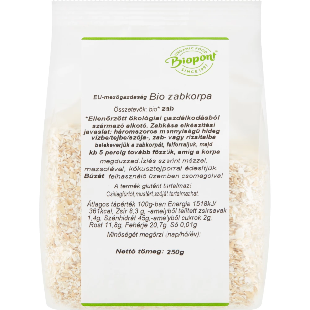 Biopont bio zabkorpa 250 g