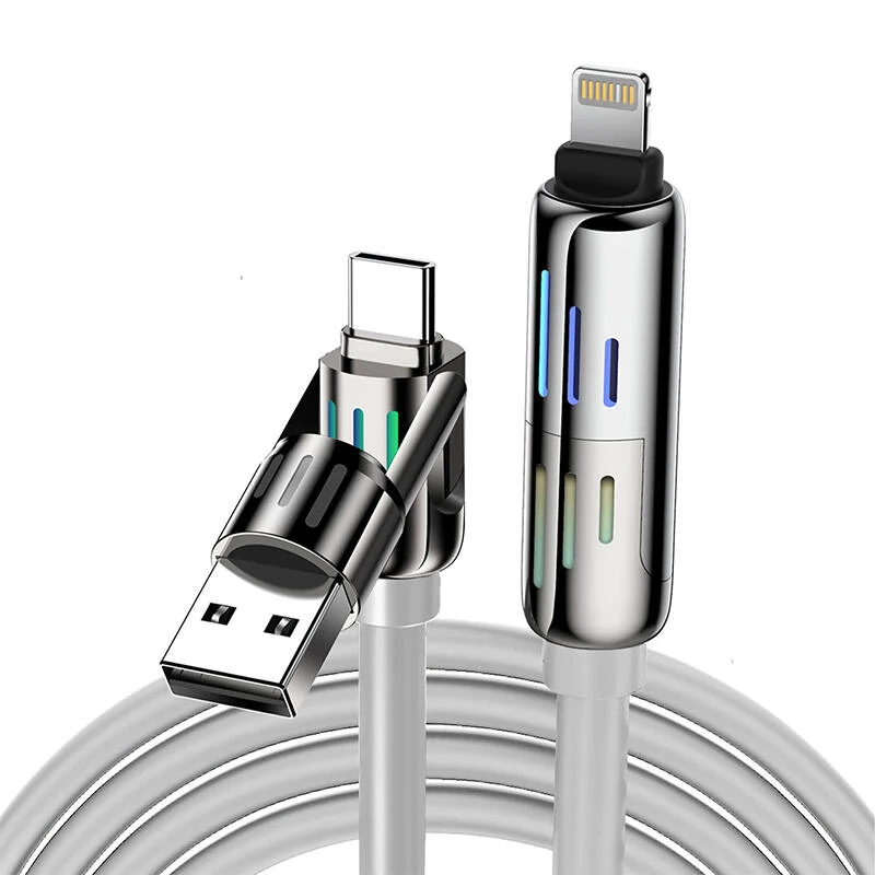BLITZWOLF USB 2.0 + USB 2.0 Type C Lightning + Micro USB + USB Type C Átalakító Szürke 1.2m 5906168439261