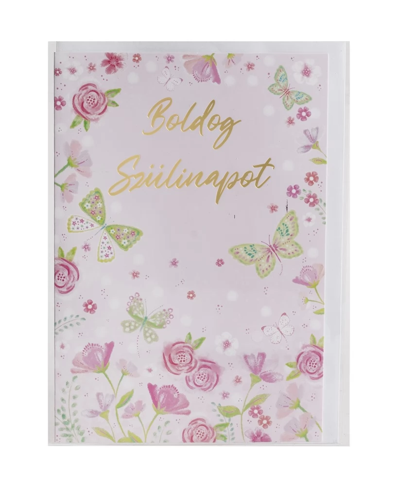 Boldog születésnapot képeslap rózsa 13x19 cm