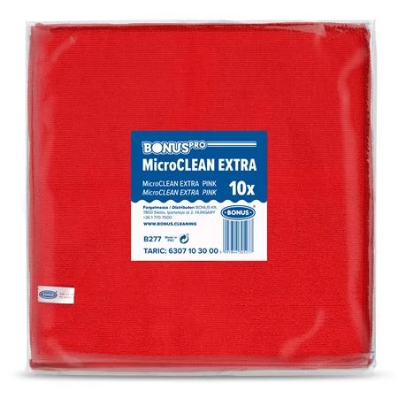 BONUS B277 MicroCLEAN Extra Törlőkendő 40x40cm 10db Piros