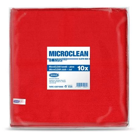 BONUS B326 MicroCLEAN Törlőkendő univerzális 32x32cm 10db Piros