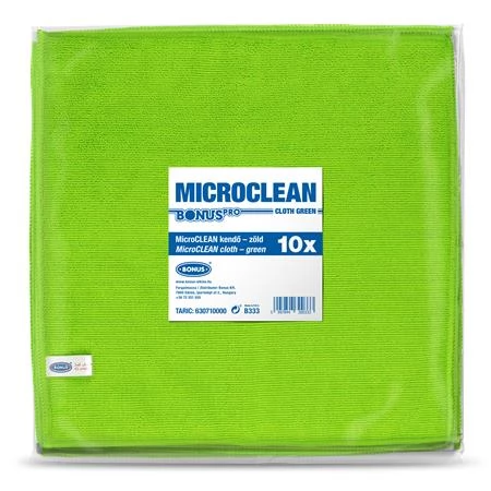 BONUS B333 MicroCLEAN Törlőkendő univerzális 32x32cm 10db Zöld