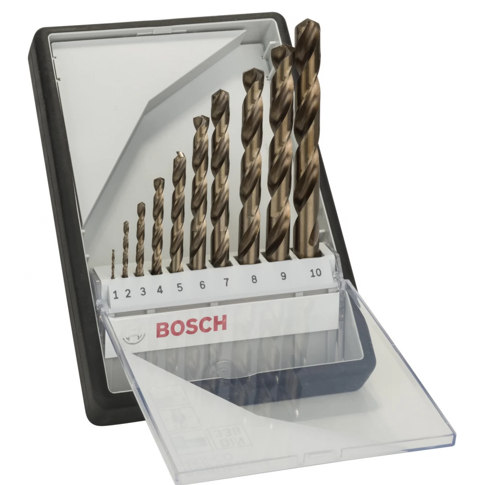 BOSCH 10 részes Robust Line fémfúrószárkészlet HSS-Co 1–10 mm