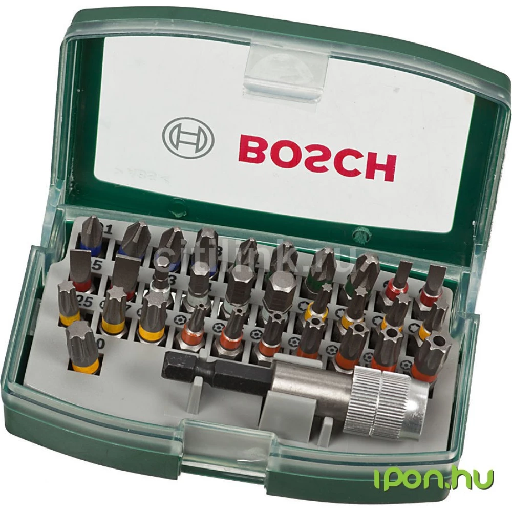 BOSCH 32 részes csavarozófejkészlet színjelöléssel