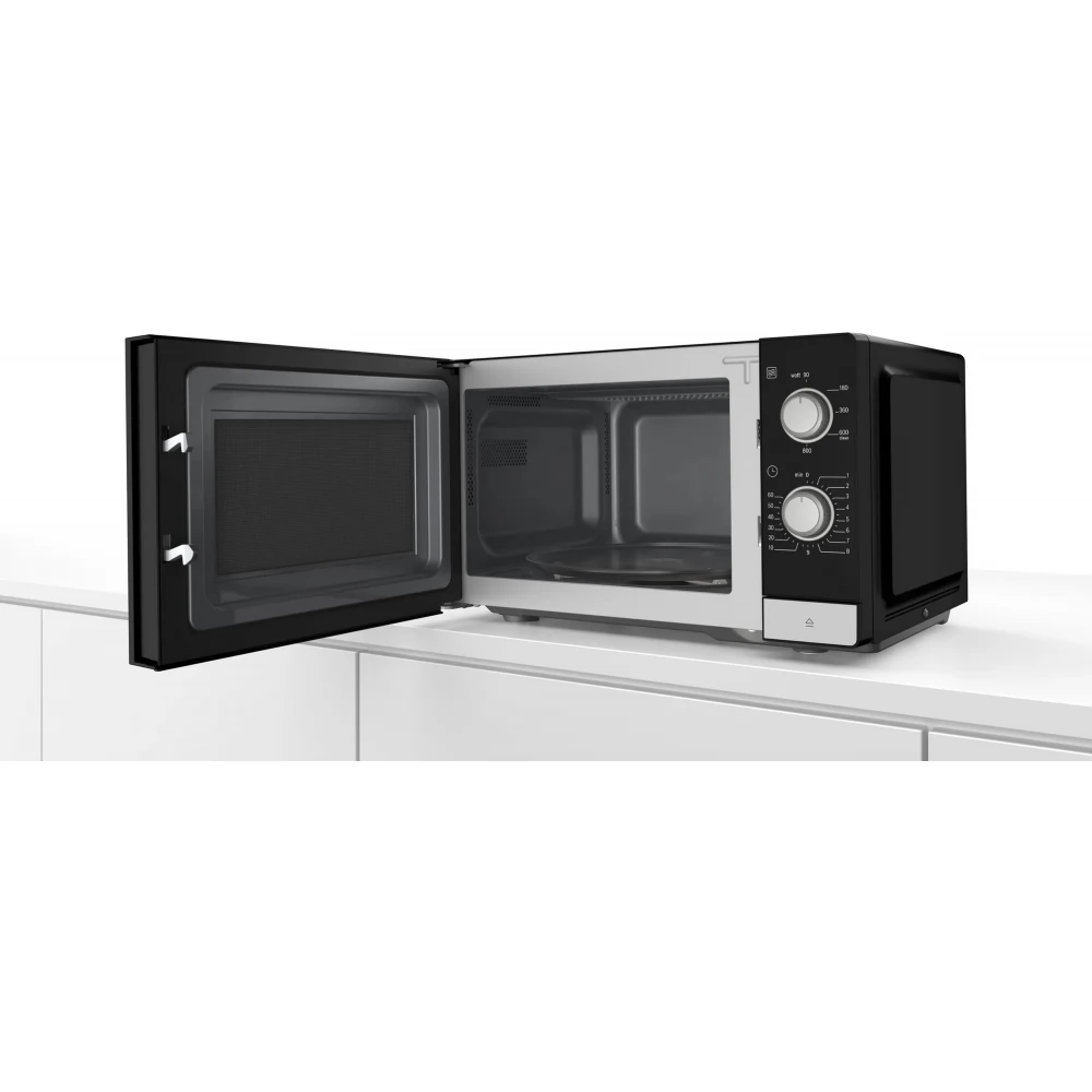 BOSCH FFL020MS2 Series 2 Mikrohullámú sütő szabadon álló 44 x 26 cm fekete / rozsdamentes acél