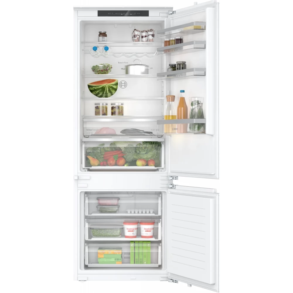 BOSCH KBN96VFE0 Serie 4 Beépíthető alulfagyasztós hűtő-fagyasztó kombináció 193.5 x 70.8 cm E flat hinge (lapos zsanér) fehér