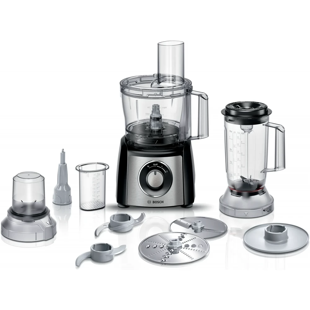 BOSCH MCM3501M MultiTalent Turmixgép / konyhai robotgép 3800 W fekete / csiszolt rozsdamentes acél