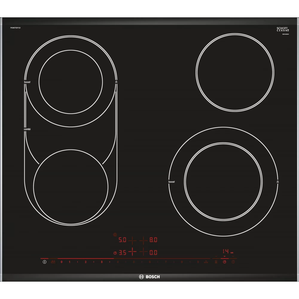 BOSCH PKM675DP1D Serie 8 Üvegkerámia főzőlap 60 cm munkapultba építhető fekete
