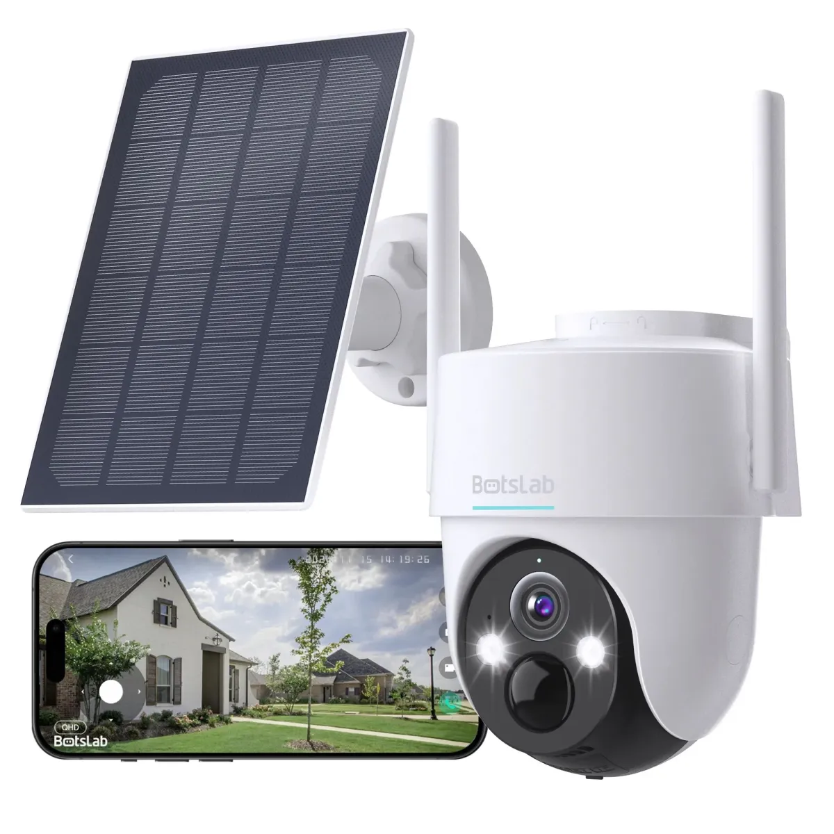 BOTSLAB W313 3MP WiFi kültéri IP kamera + szolár panel
