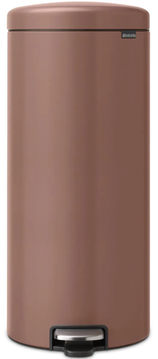 BRABANTIA NewIcon pedálos hulladékgyűjtő szagmentesen záródó Soft-Close fedél műanyag tartály 30L - G méret acél szaténrózsaszín taupe - 234040