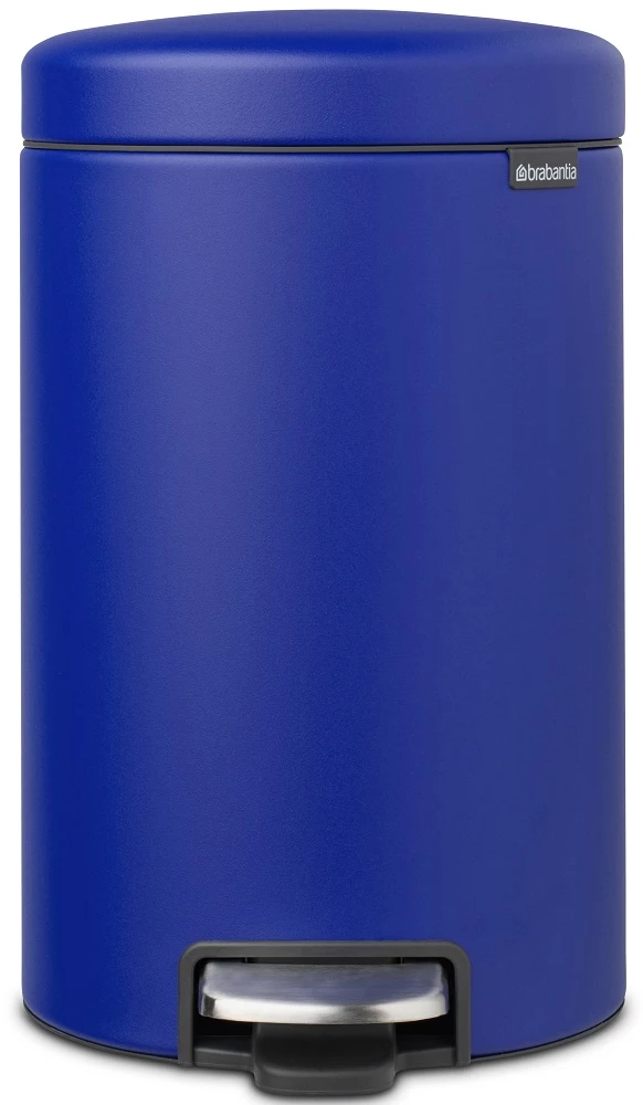 BRABANTIA NewIcon pedálos hulladékgyűjtő szagmentesen záródó Soft-Close fedél műanyag tartály 12L - X méret acél kobaltkék ásványi textúra - 206863