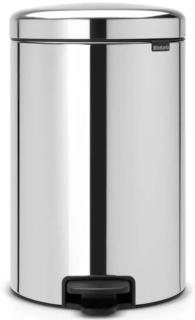 BRABANTIA NewIcon pedálos hulladékgyűjtő szagmentesen záródó Soft-Close fedél műanyag tartály 20L - Y méret r.m. acél fényes - 113987