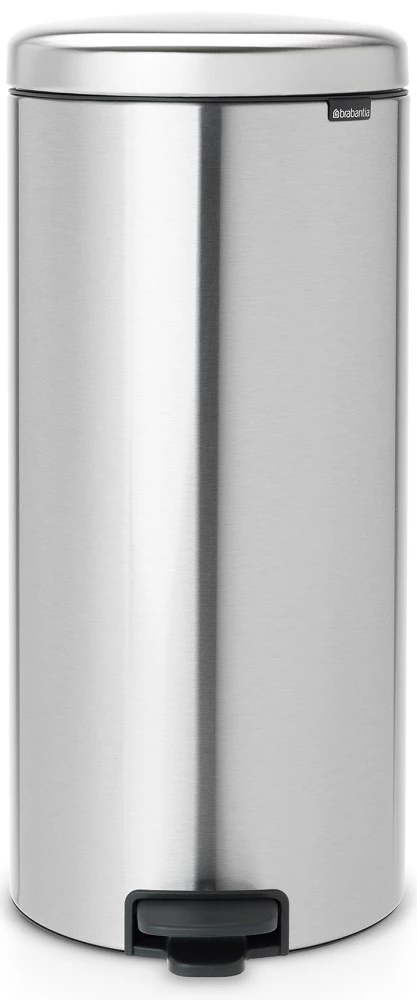 BRABANTIA NewIcon pedálos hulladékgyűjtő szagmentesen záródó Soft-Close fedél műanyag tartály 30L - G méret r.m. acél selyem ujjlenyomatmentes - 111822