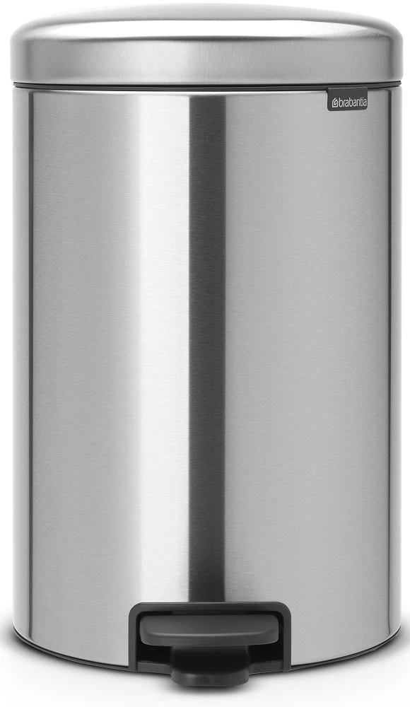 BRABANTIA NewIcon pedálos hulladékgyűjtő szagmentesen záródó Soft-Close fedél műanyag tartály 20L - Y méret r.m. acél selyem - 114021