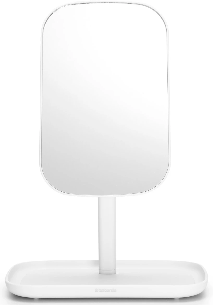 BRABANTIA ReNew Mirror with Storage Tray álló piperetükör alsó kozmetikai tálcával szilikon betéttel 360°-ban állítható üveg tükörrel sötét szürke - 280726